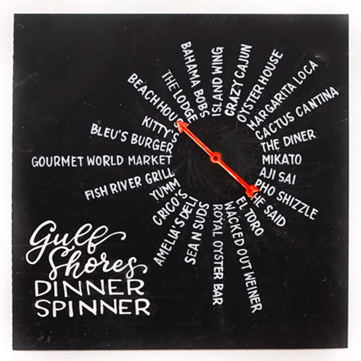 Dinner Spinner Interactive Sign for Gulf Shores