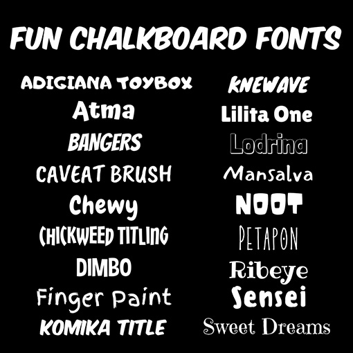 Fun Chalkboard Fonts