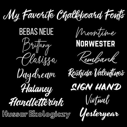 My Favorite Chalkboard Fonts