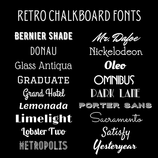 Retro Chalkboard Fonts