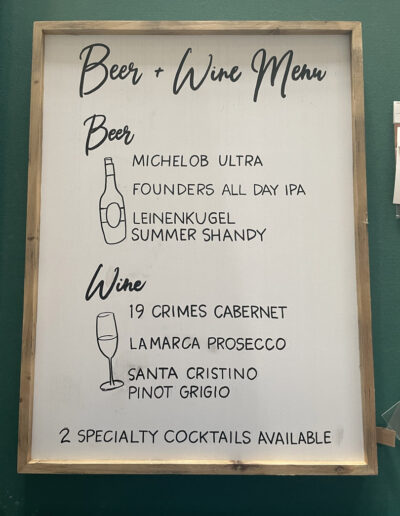 Sumlin Wedding - Bar Menu